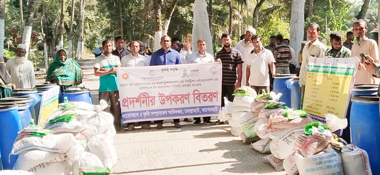 মোল্লাহাটে কৃষি উপকরণ বিতরণ
