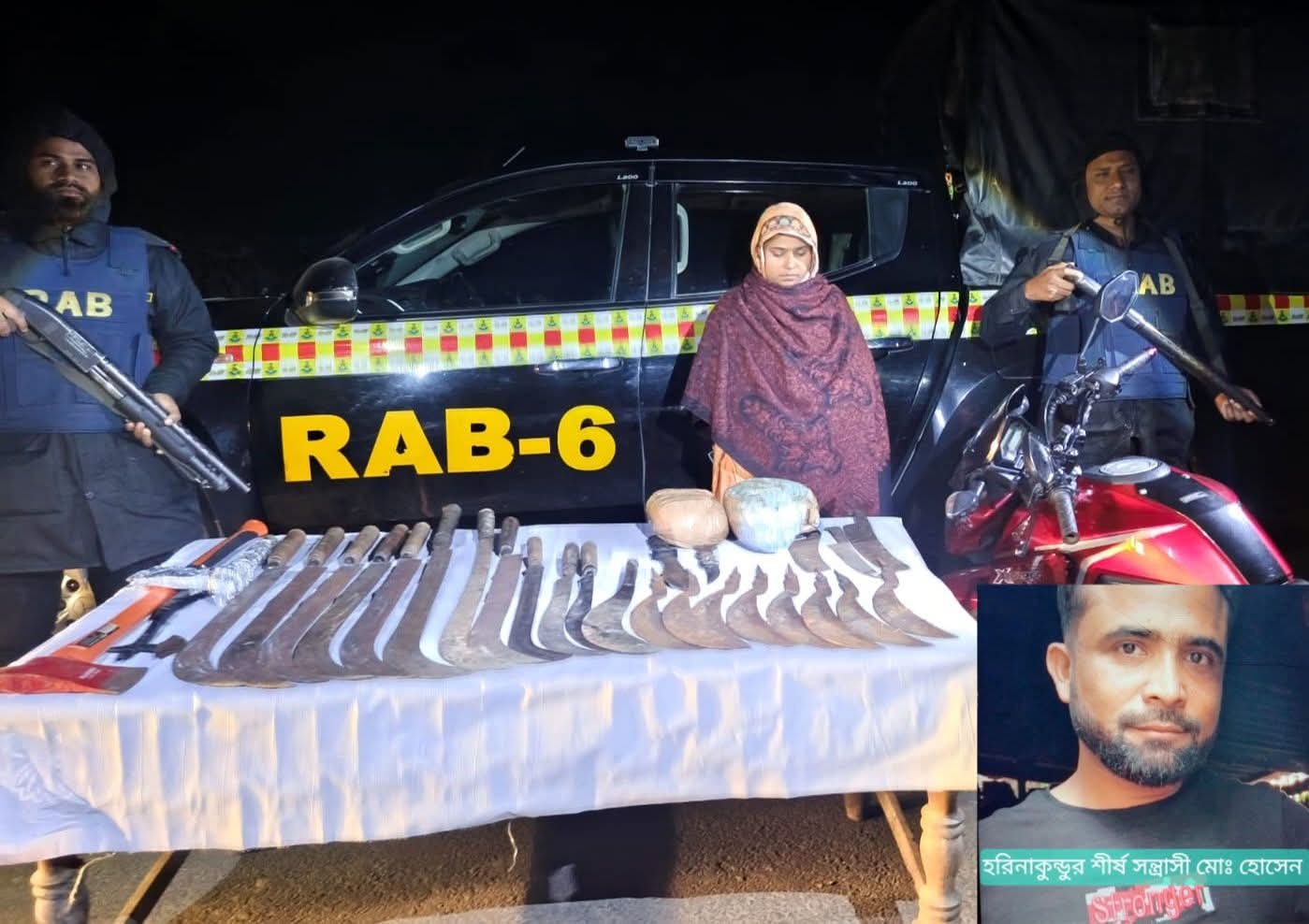 ঝিনাইদহের হরিণাকুন্ডুতে মাদক ও দেশীয় অস্ত্র উদ্ধার, নারী আটক—মূল আসামি পলাতক