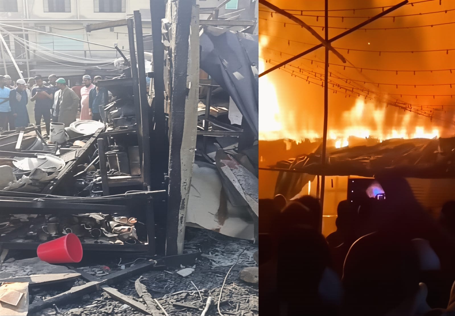 চৌধুরী মিনি সুপার মার্কেটে ভয়াবহ অগ্নিকাণ্ডে রাত ২টা ১৫ মিনিটে আগুন,একাধিক দোকান ভস্মীভূত—