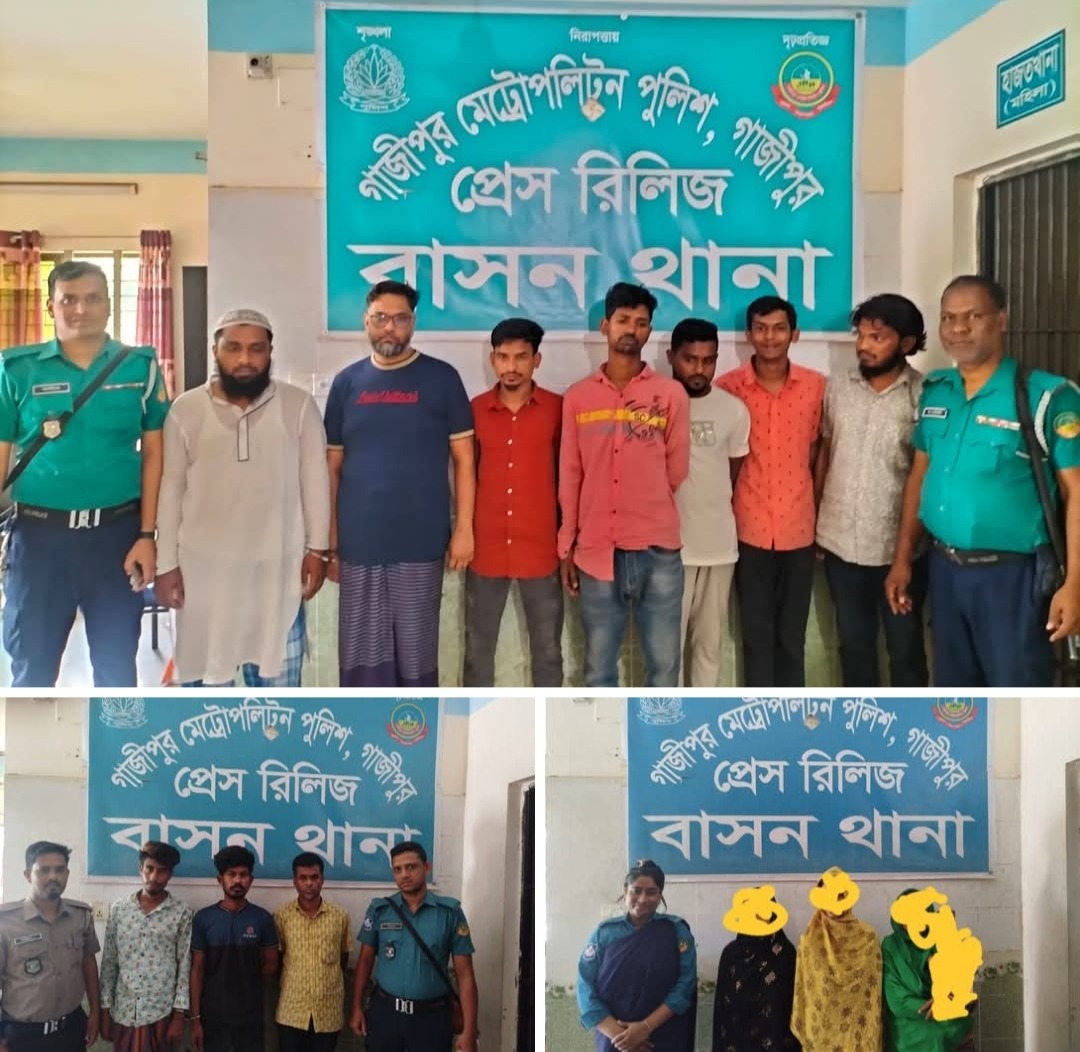 বাসন থানার বিশেষ অভিযানে ইয়াবা, দস্যুতা ও অস্ত্র মামলার ১৩ আসামী গ্রেফতার