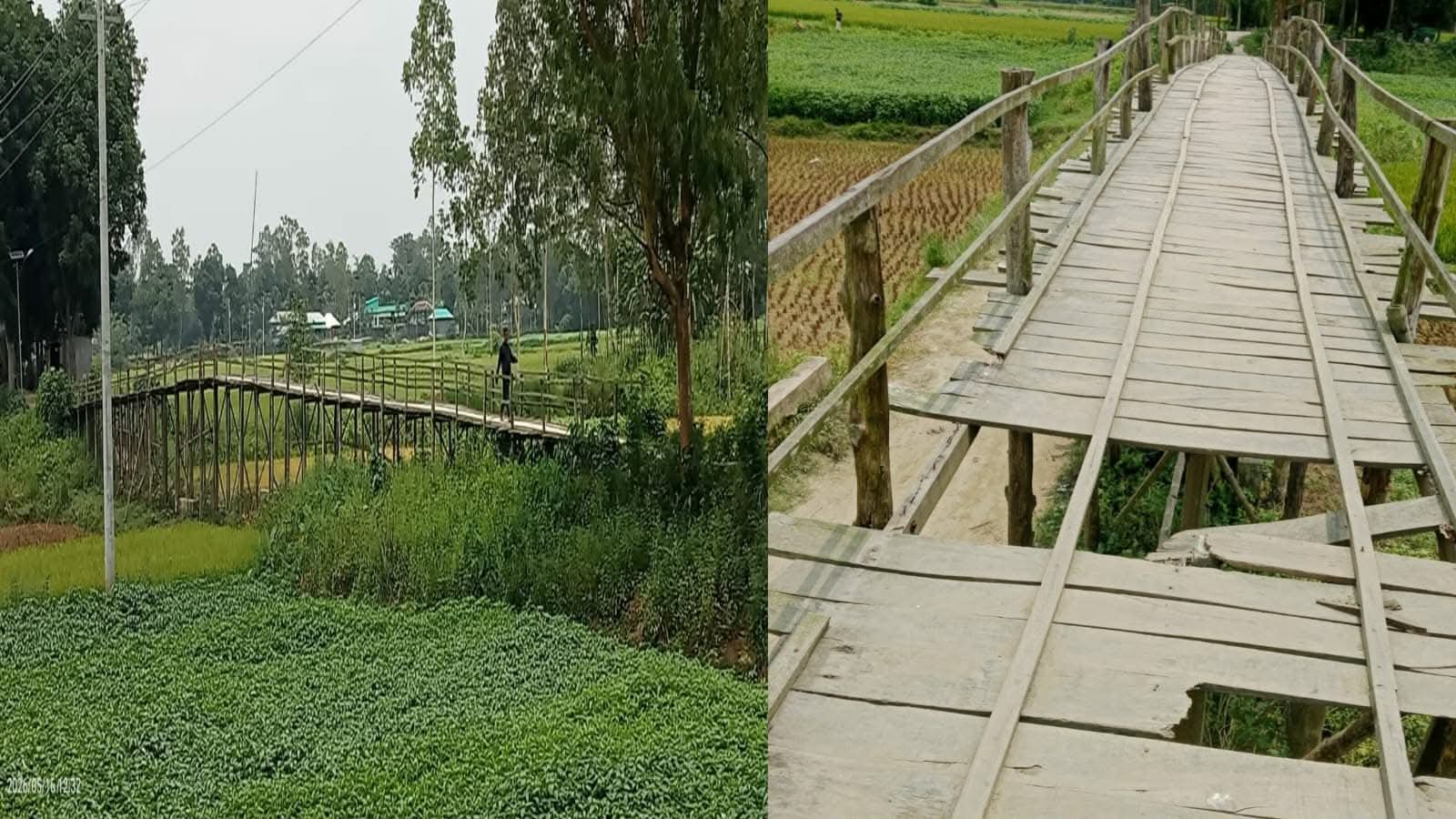নাগরপুরে নড়বড়ে সাঁকো দিয়েই চলছে ৯টি গ্রামের মানুষ