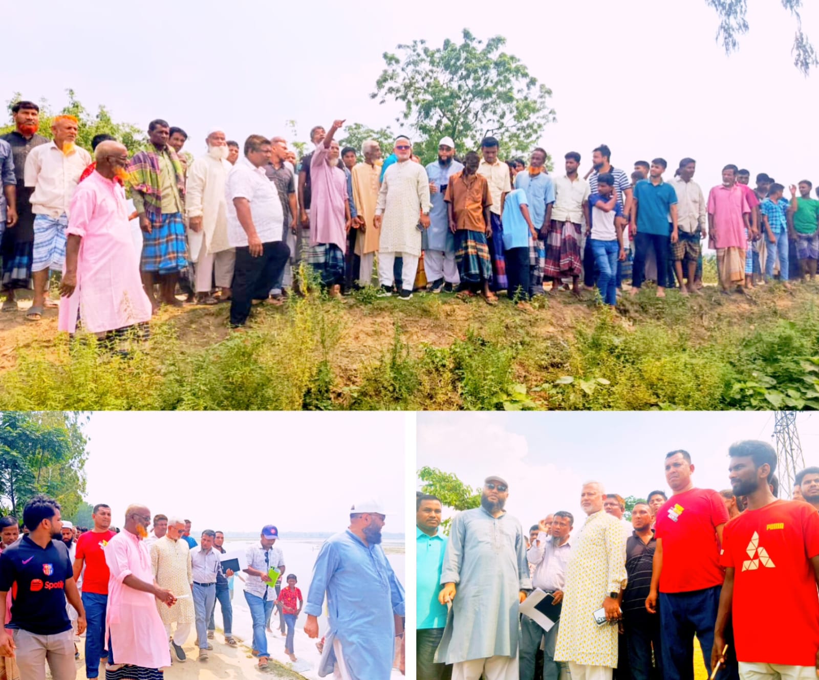 বীরগঞ্জে কাশিমনগর বাঁধ ও কাচারিপাড়া ওয়াবদা পাড় পরিদর্শনে এমপি মনজুরুল ইসলাম