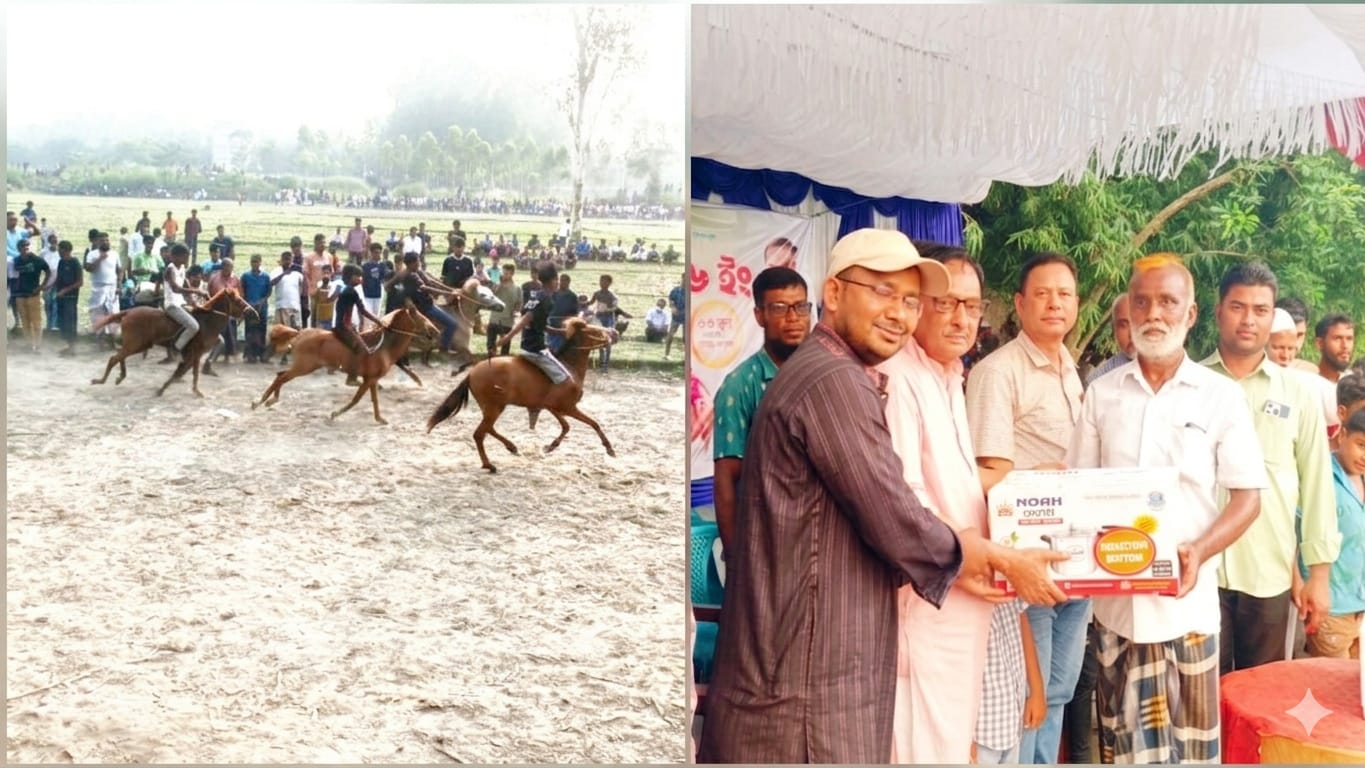 বীরগঞ্জে শতগ্রামে জমজমাট ঘোড়া দৌড় প্রতিযোগিতা অনুষ্ঠিত