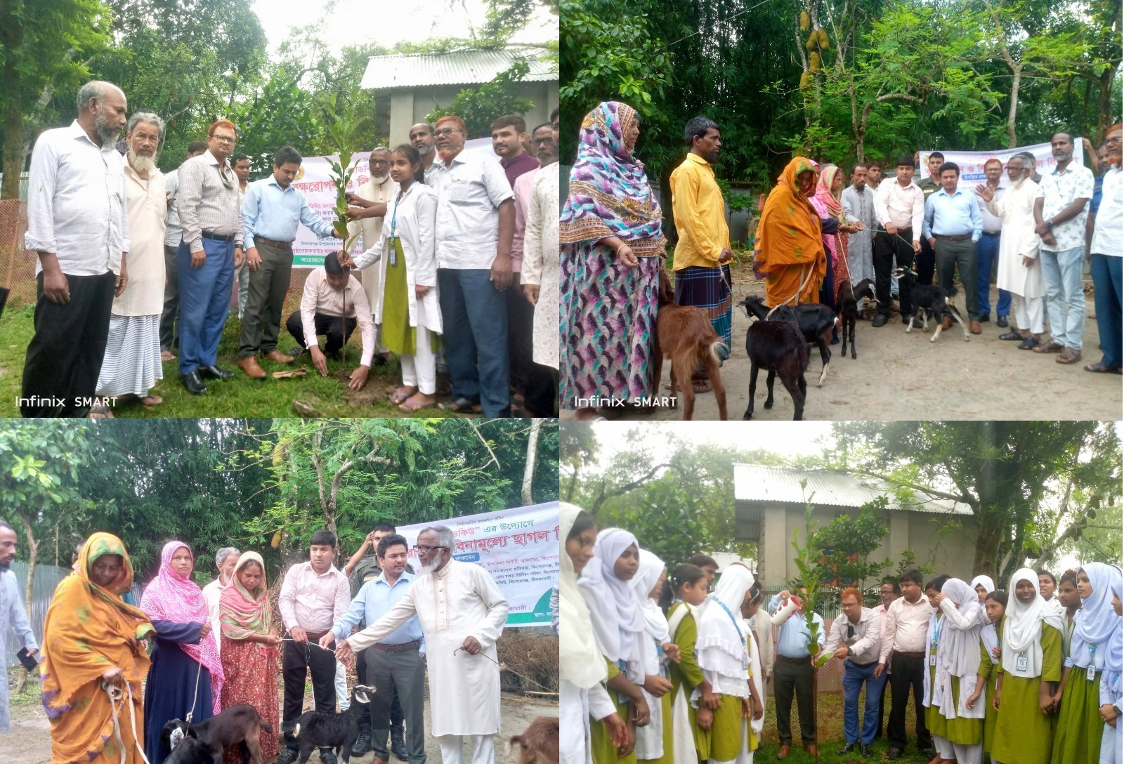 মন্ডলবাড়ীর সৌজন্যে ও এ্যাডকিউ -এর আয়োজনে অনুষ্ঠিত হলো বৃক্ষরোপণ ও বিনামূল্যে ছাগল বিতরণ